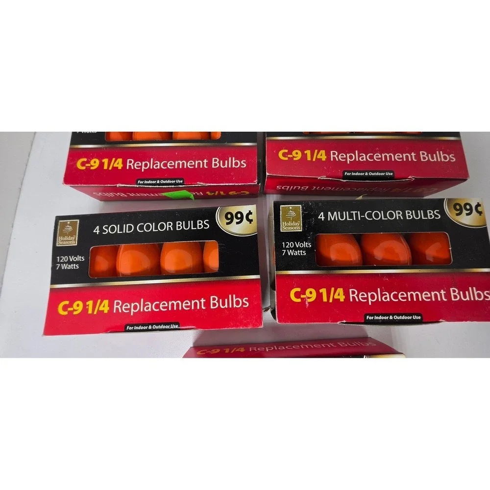 Holiday Seasons C-9 1/4 Replacement Bulbs Orange 7W 120V 20 Count Total 5 Packs